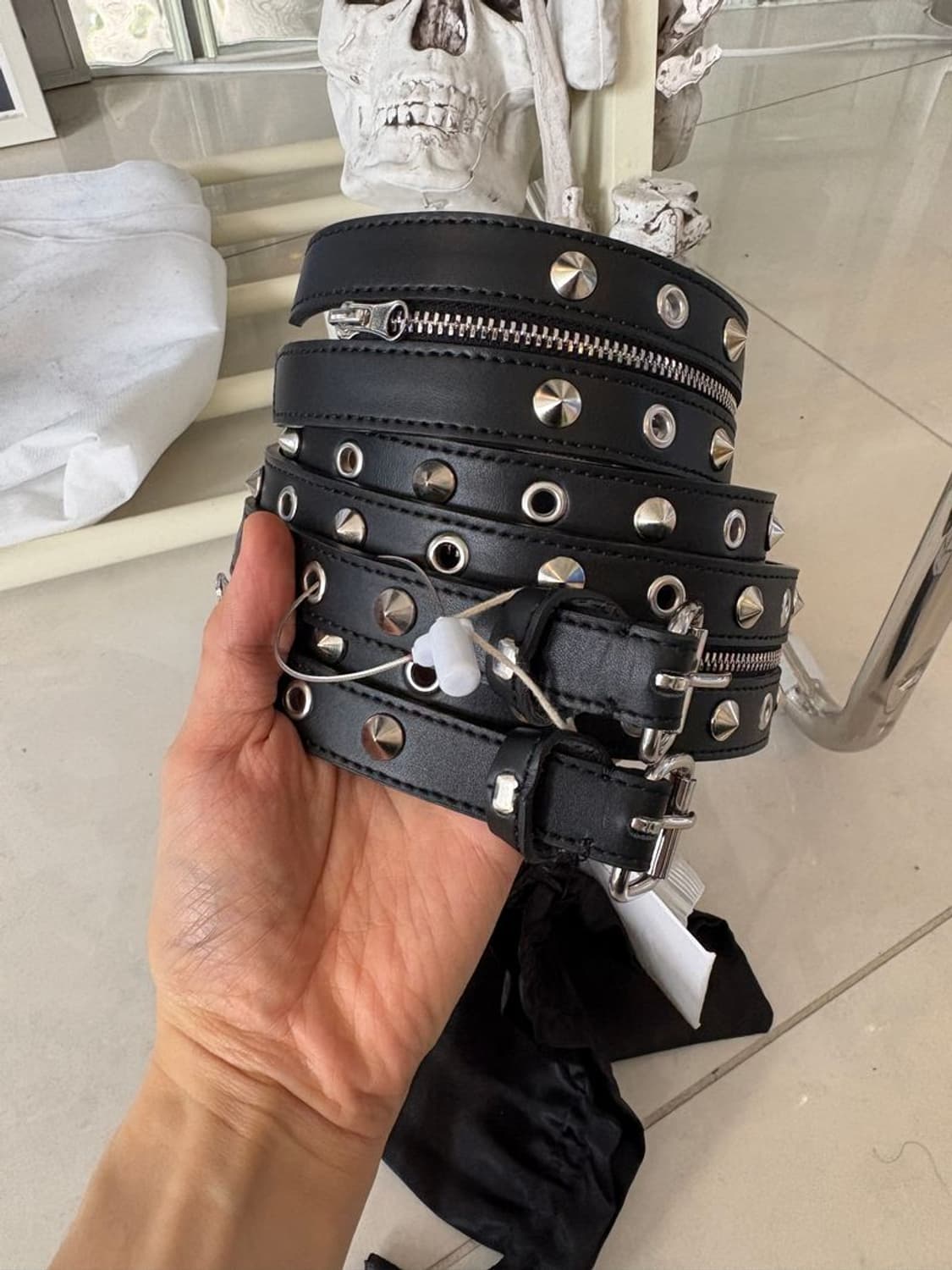 ZIPPER DOUBLE CALF LEATHER BELT 상품이미지1