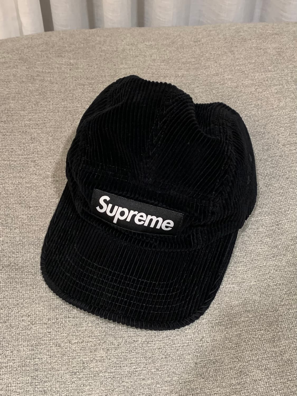 슈프림 박스로고 코듀로이 캠프캡 블랙 상품이미지2