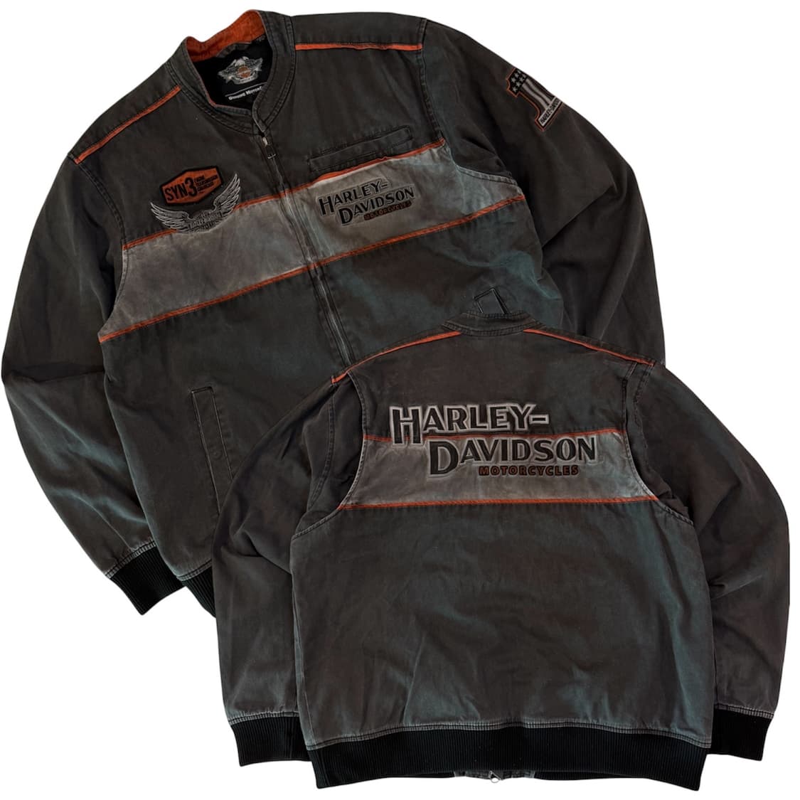 할리데이비슨 투웨이 바이커 데님 라이더 자켓 차콜 상품이미지1