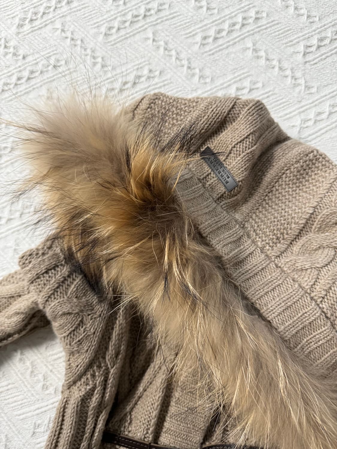 버버리 퍼 트리밍 후디드 토글 버튼 가디건 상품이미지10