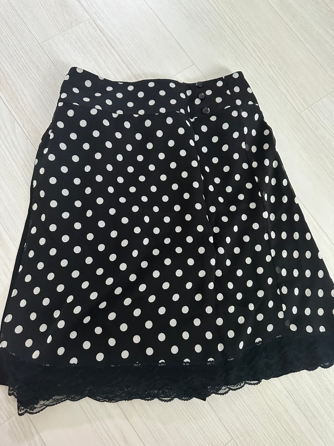 빈티지 도트 랩 스커트 상품이미지1