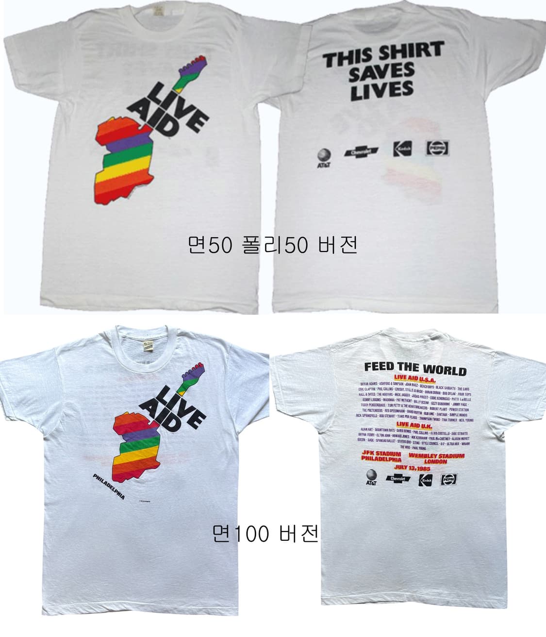 80s 빈티지 live aid 티셔츠 XL 상품이미지10