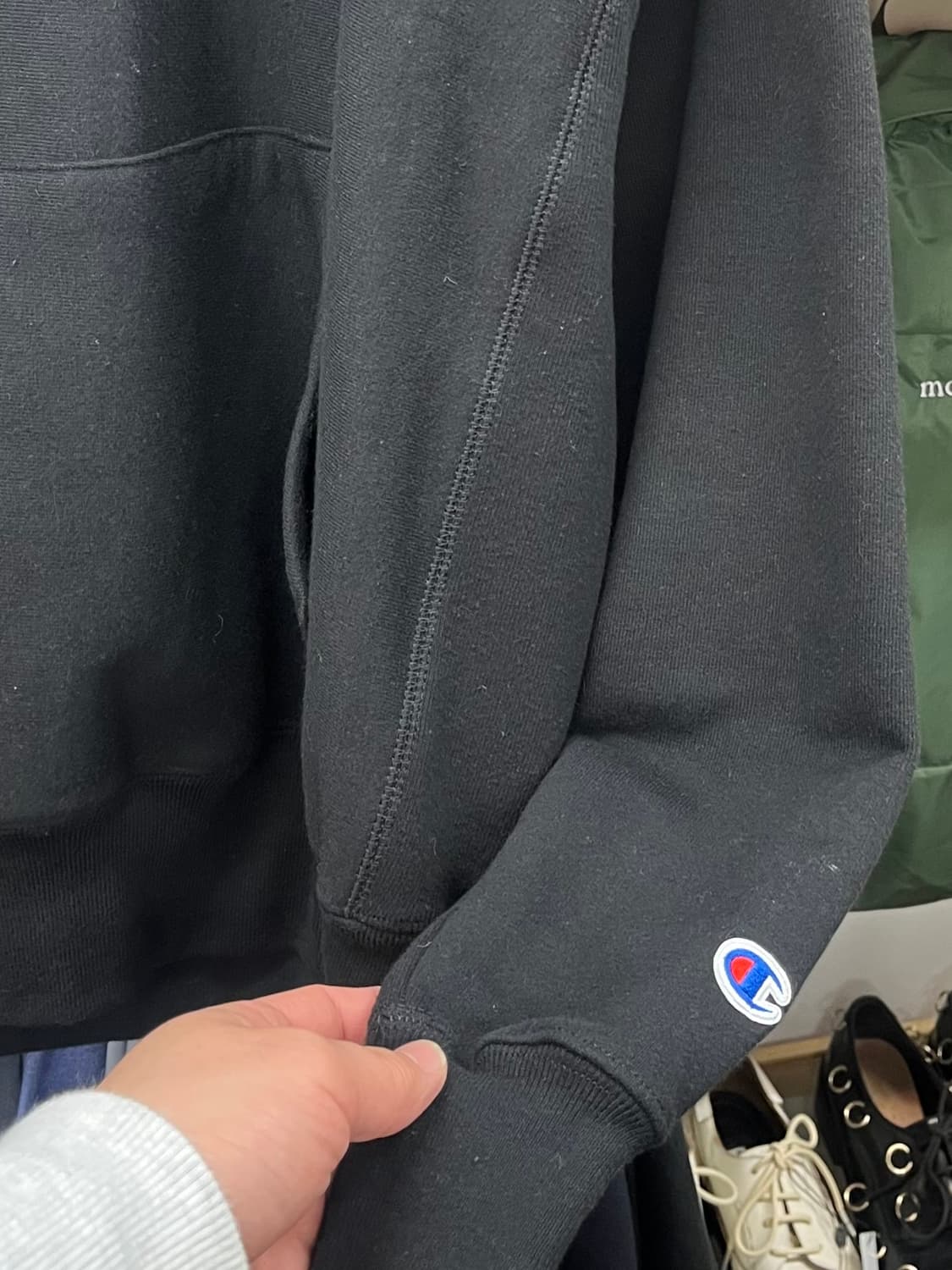 [95] 챔피온 리버스위브 블랙 후드티 M  상품이미지3