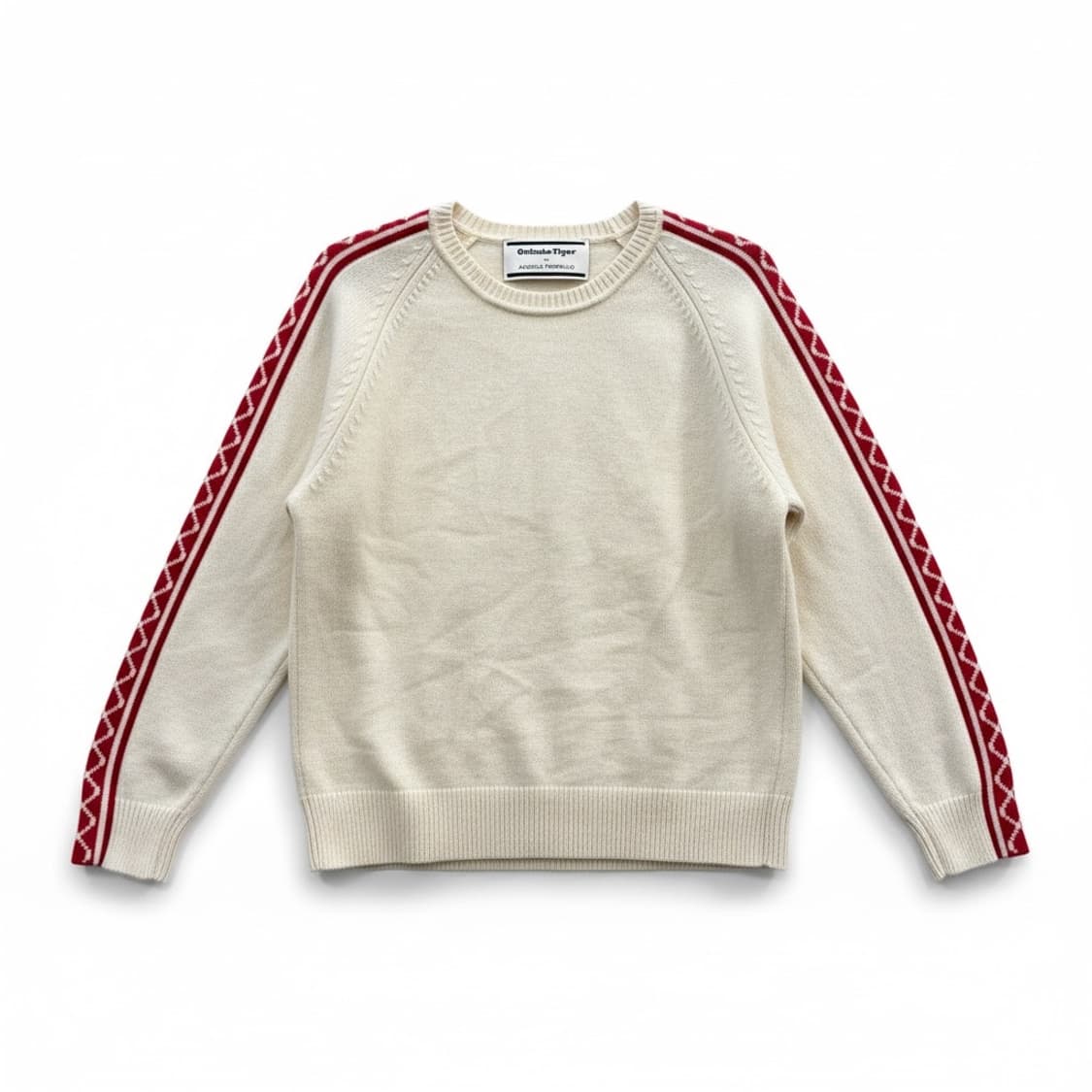 오니츠카타이거 아이보리색 라인 니트 M 상품이미지1