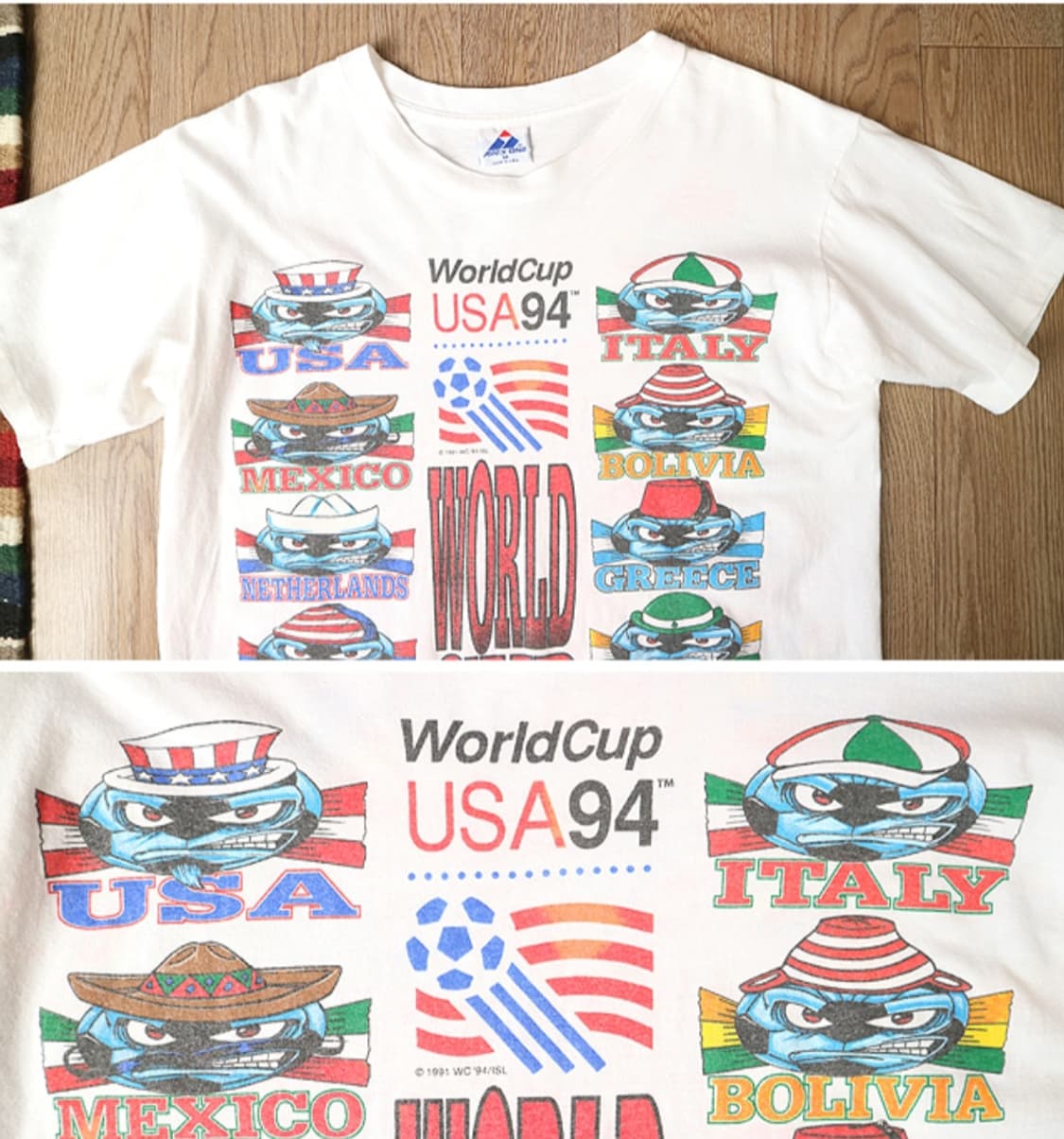 
미국메이드 90S 1994년 미국 월드컵 기념 티셔츠

M 세탁완료  상품이미지2