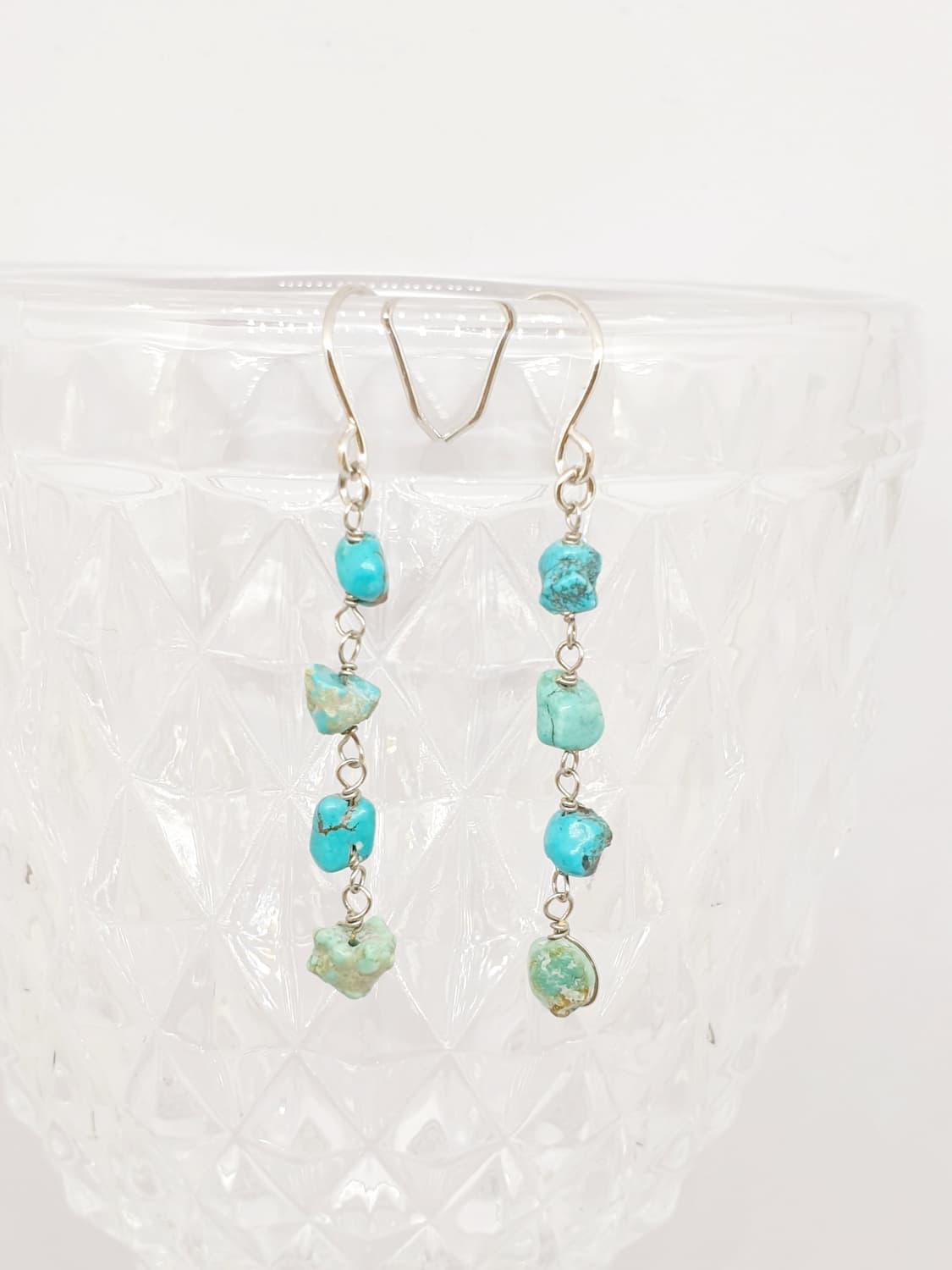 후베이 러프 터키석 귀걸이 상품이미지1