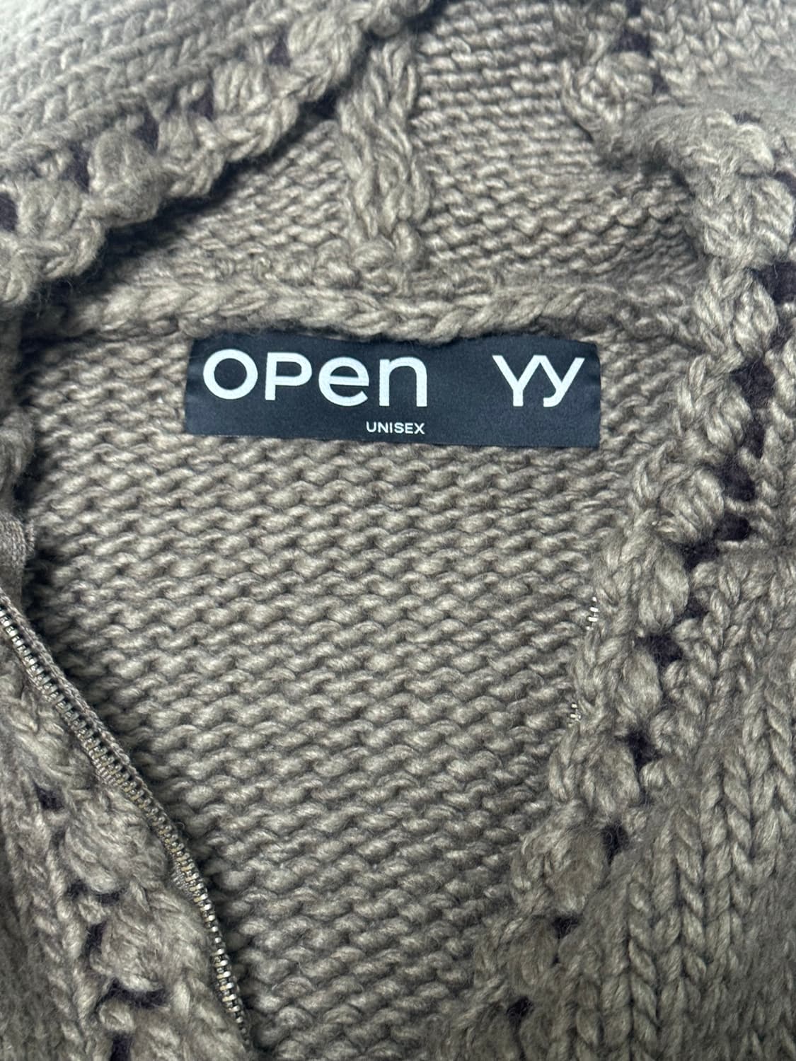 오픈와이와이 니트 후드집업 브라운 상품이미지4