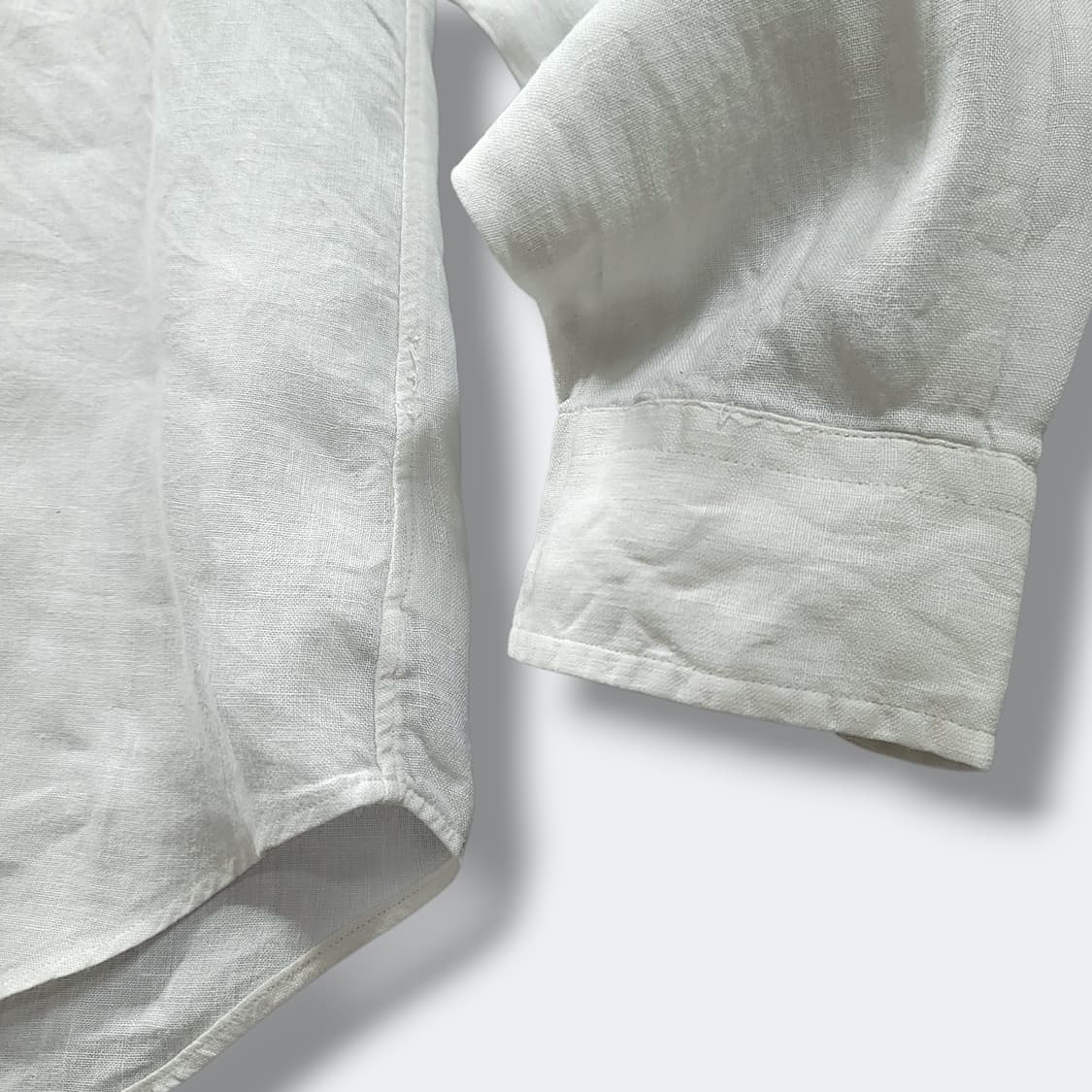 [M] 폴로 화이트 클래식핏린넨 긴팔셔츠 상품이미지6