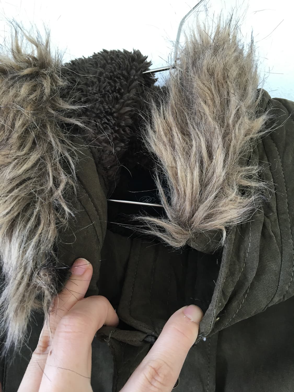 Fake fur hood filed jacket 상품이미지7
