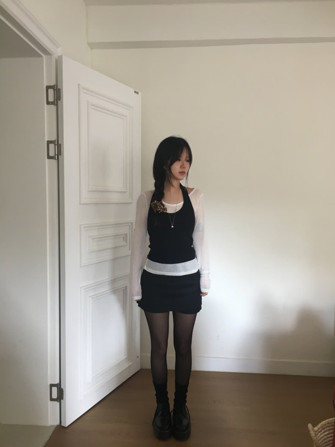 아워캐비넷 스커트 팬츠 bitter skirt pants 블랙 M 상품이미지3