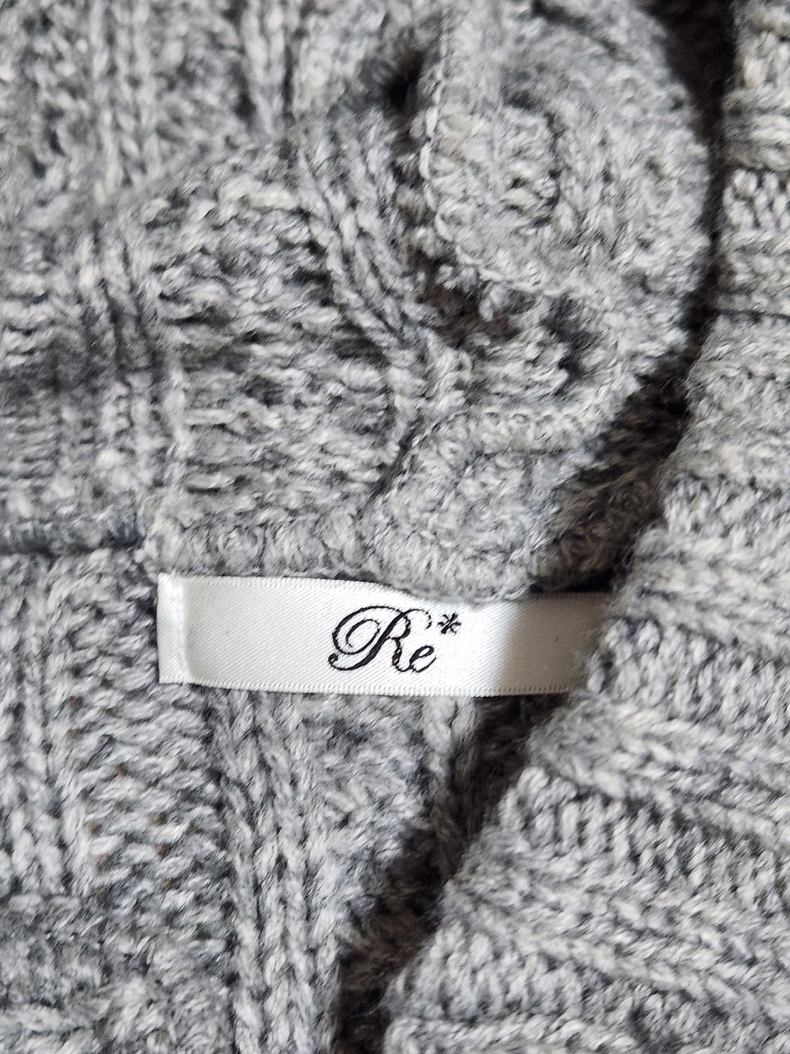 일본빈티지 그레이 니트 케이프 후드 가디건 상품이미지4