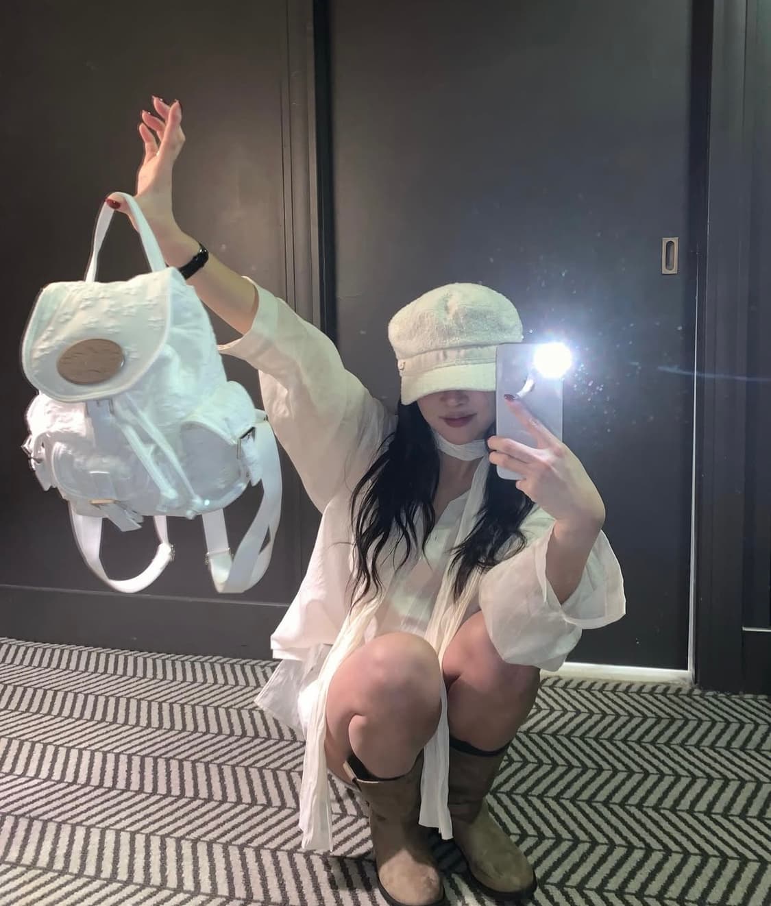 라츠유 백팩 화이트(제니백팩) 상품이미지1