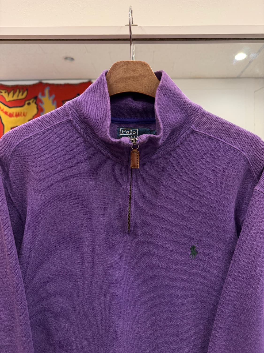 90s Polo RL 폴로 랄프로렌 하프넥 쿼터집업 니트 (purple) 상품이미지3