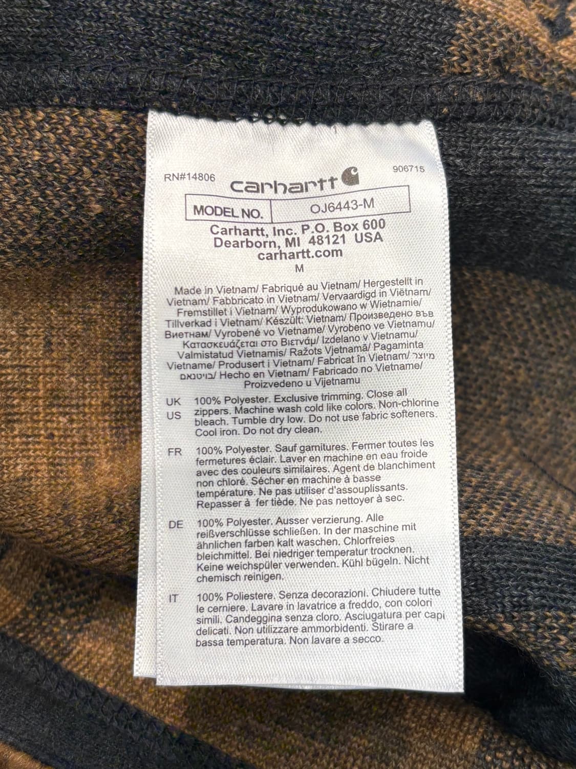 칼하트 체크 플리스 하프집업 상품이미지10