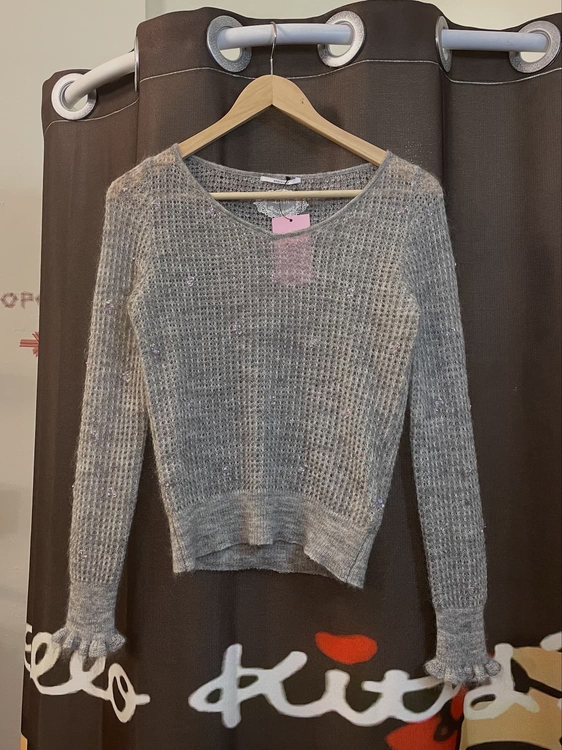 그레이 메쉬 니트 [무배] 상품이미지2