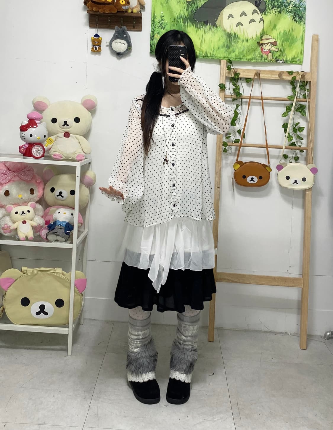 ꒰ঌ 도트 무채색 모리걸 세트 ໒꒱ 상품이미지2