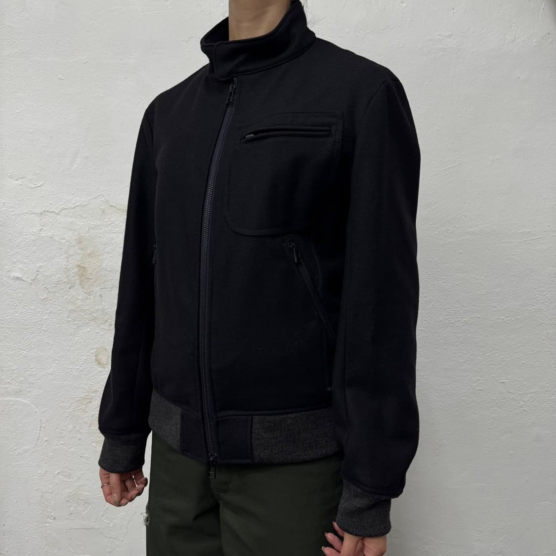 뷰티앤유스 united arrows 블랙컬러 울 나일론 혼방 헤링턴 자켓 상품이미지1
