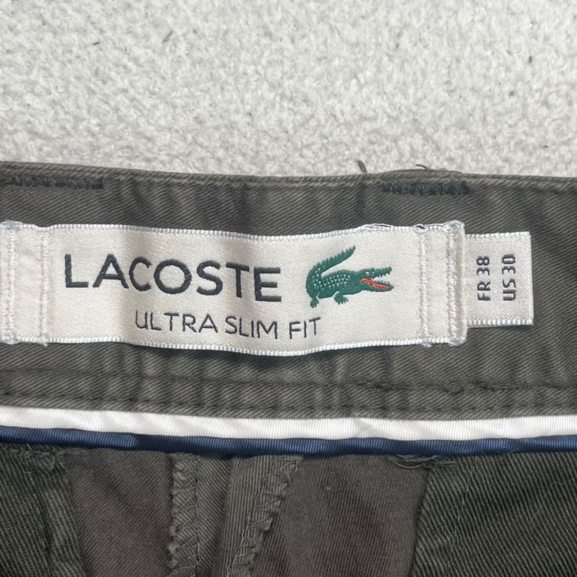 LACOSTE 울트라 슬림핏 코튼 팬츠 카키 FR 38 US 30 상품이미지4