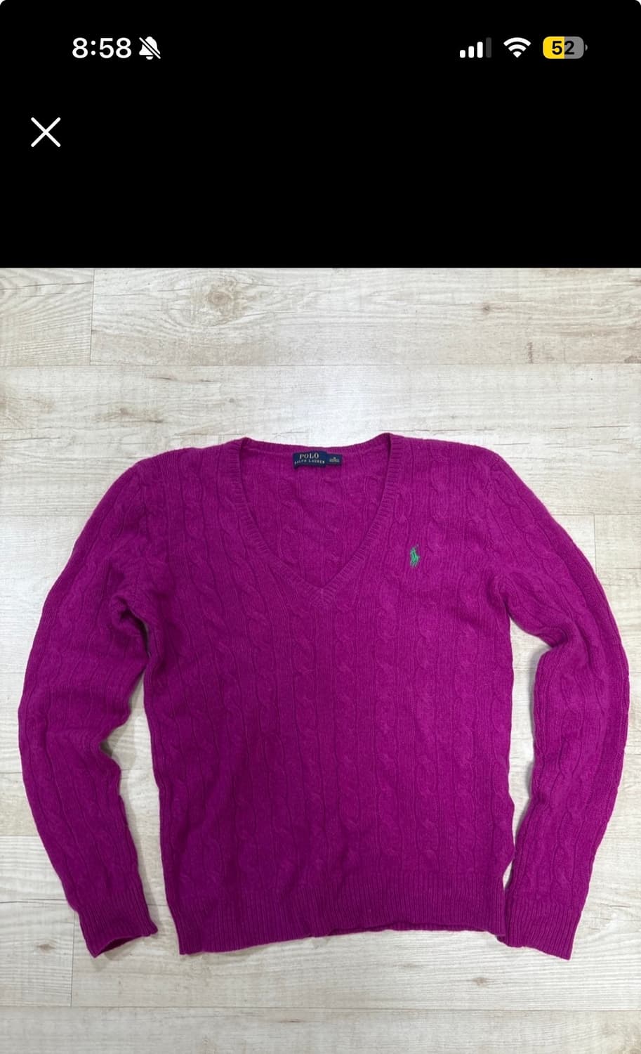 폴로 랄프로렌 케이블 브이넥 니트 퍼플 m 상품이미지1