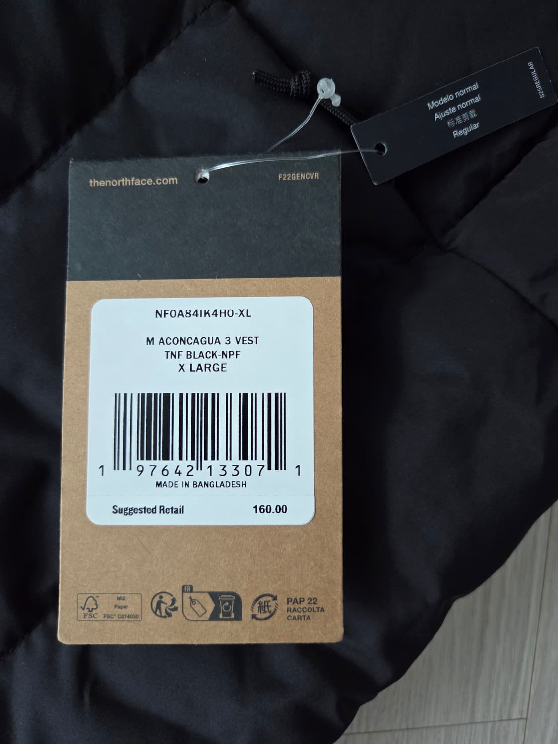노스페이스 아콘카구아3 패딩조끼 XL 상품이미지5