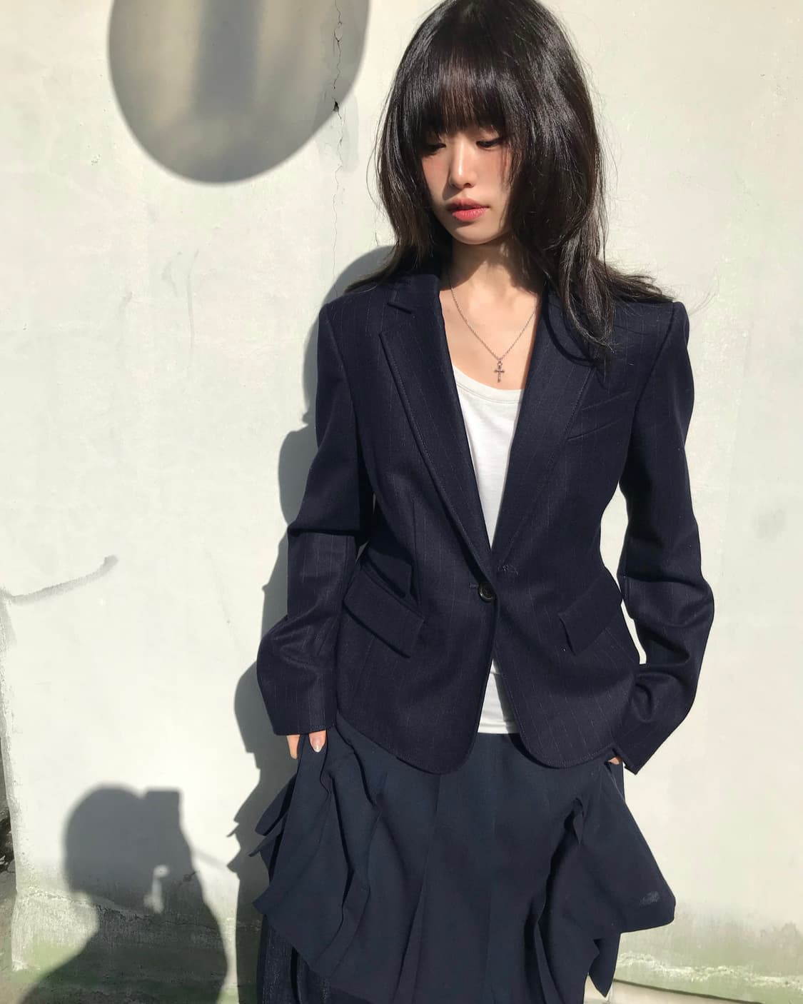 Aspesi 네이비 스트라이프 블레이저 상품이미지1