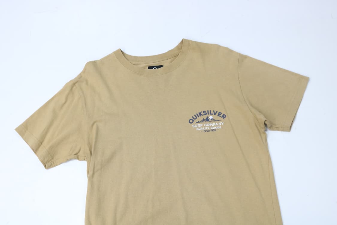 퀵실버 빈티지 백로고 서프 그래픽 베이지 반팔 티셔츠 (M) 상품이미지5