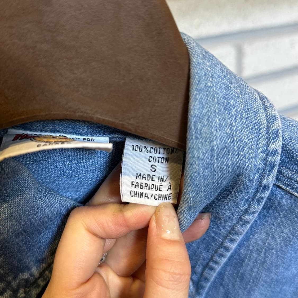 하드락카페 데님 긴팔셔츠 레터링 로고 자수 원포켓 디테일 중청 상품이미지7