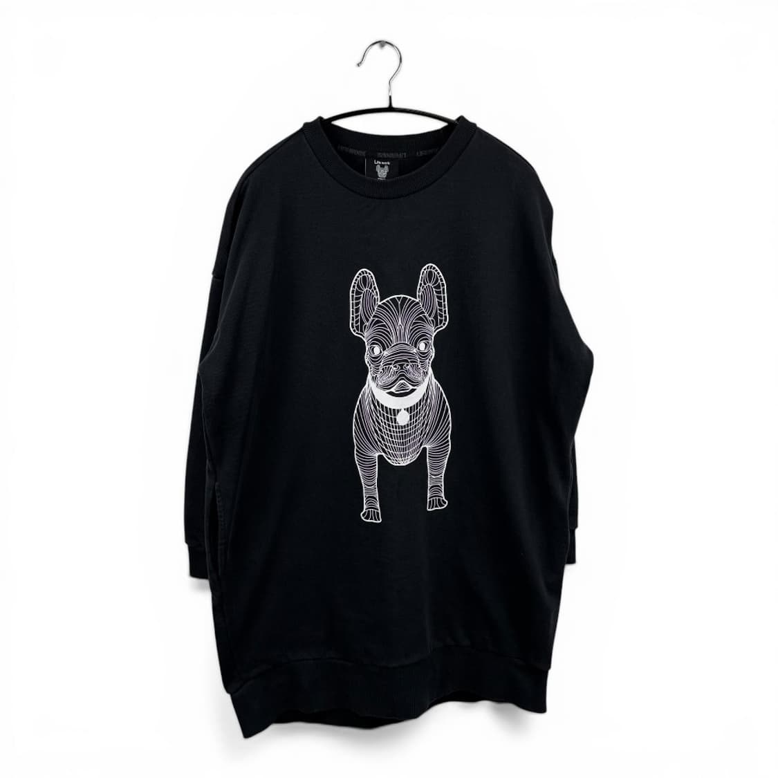 (F) 라이프워크 빅로고 롱 기장 맨투맨 블랙 상품이미지1