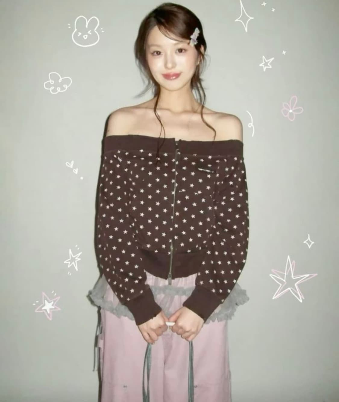 Moromoro2 star print zipper sweatshirt 상품이미지3