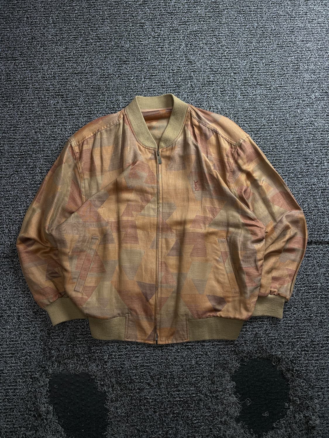 90s YSL 입생로랑 아카이브 자수로고 패턴 블루종 3897 상품이미지2