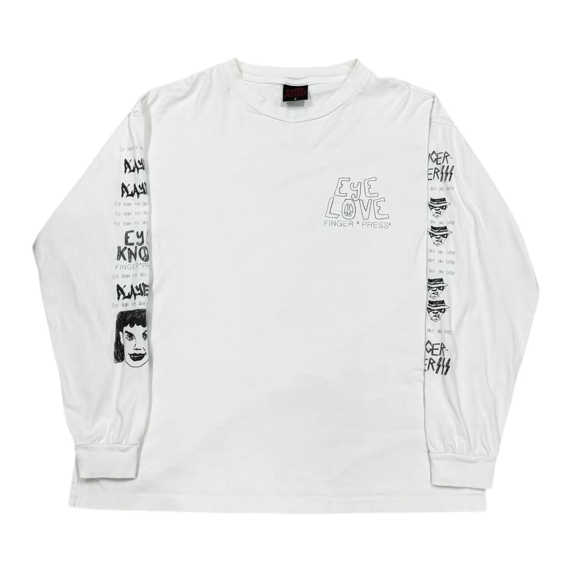 도넛리벤지 핑거프레스 롱슬리브 화이트 2 상품이미지1