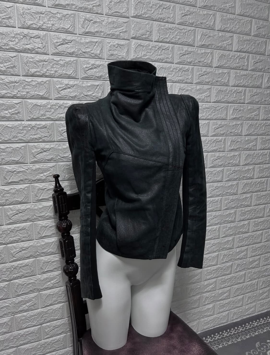릭오웬스맛) Maje highneck lambskin jacket 상품이미지2