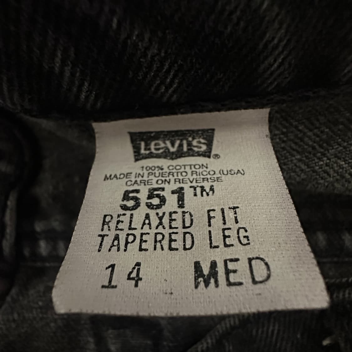 LEVI'S 551 90's usa made black denim 상품이미지5