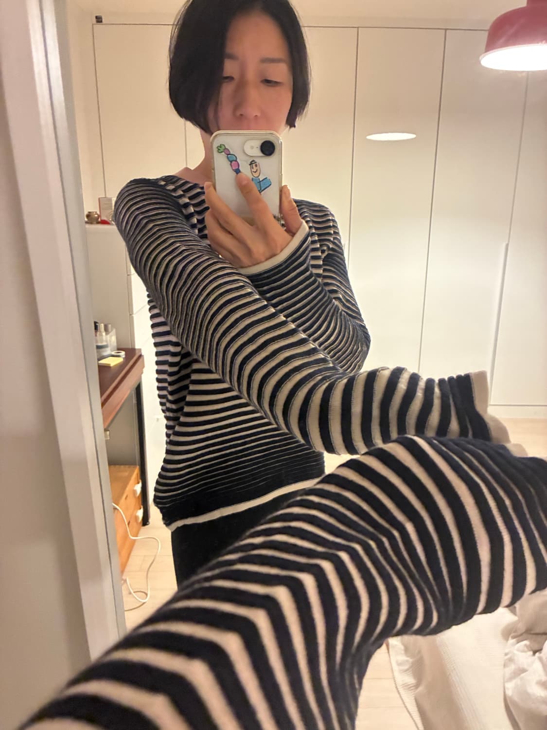 Cos 독특하게 늘어나는 줄무늬 탑 스몰~미디엄 상품이미지1