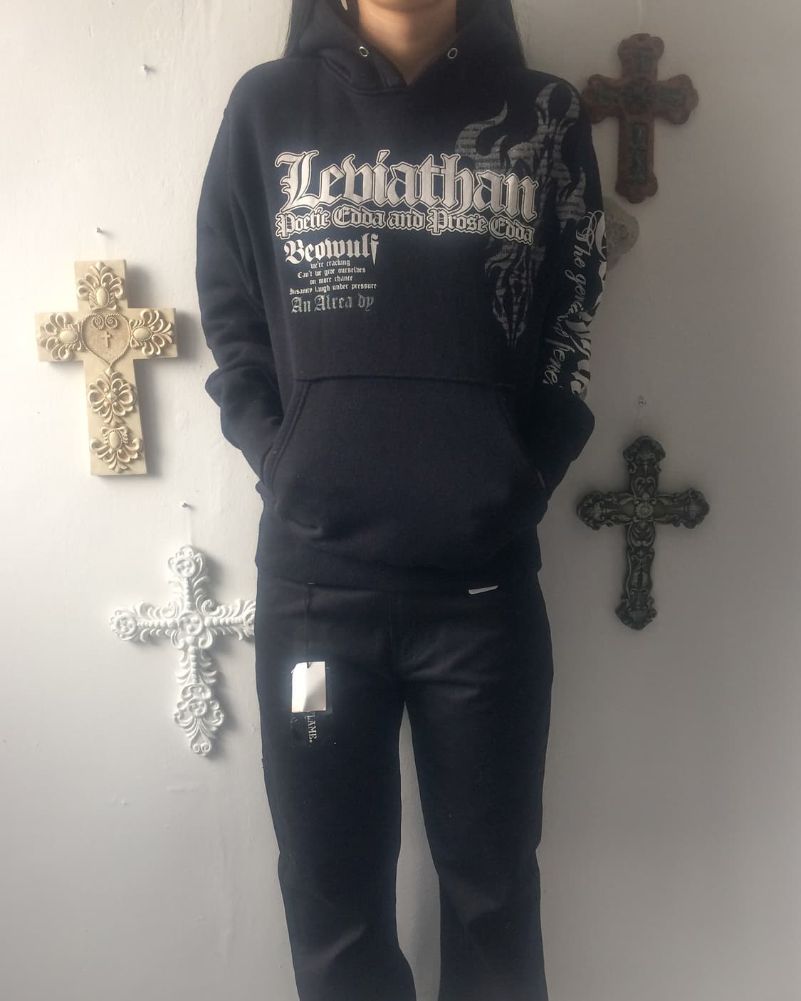 Lettering printing hood 상품이미지1