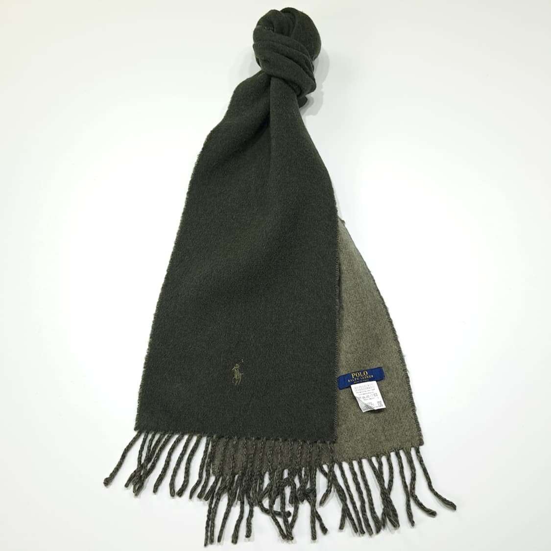 MX404 폴로 이태리판 울 양면 올리브 머플러 목도리 상품이미지2
