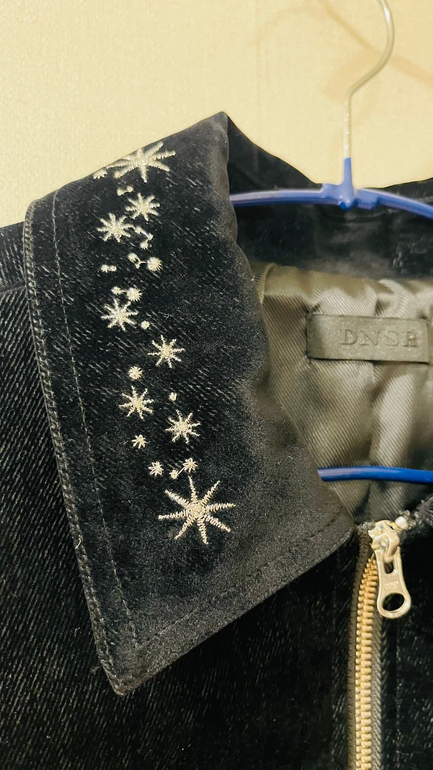 새상품) 디앤에스알 DNSR 엠브로이드 벨벳 데님 자켓 M 정가 249, 상품이미지5