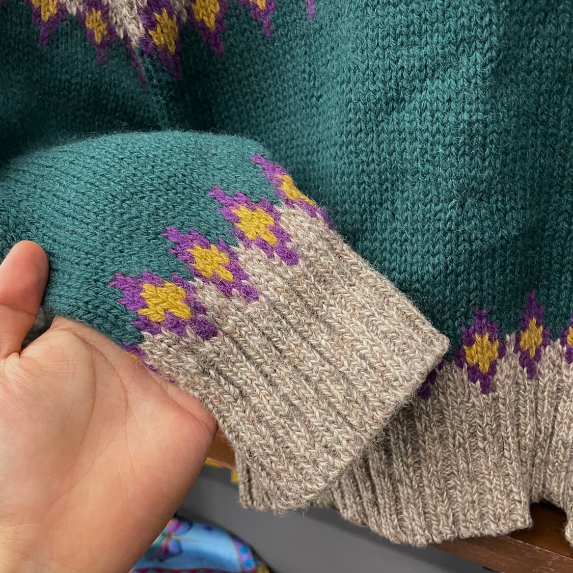 90s 폴로 랄프로렌 챕스 패턴 헤비 울 니트 스웨터 상품이미지5