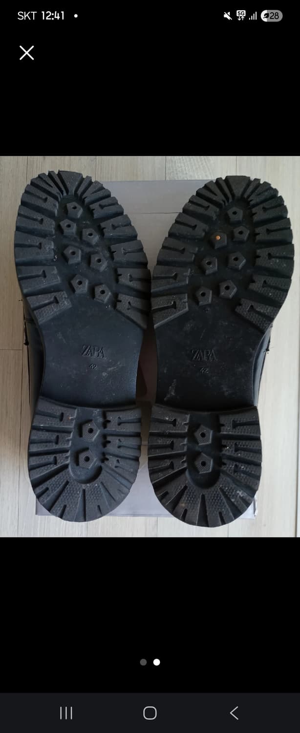 자라 블랙 가죽 로퍼 슈즈 265-270 42 상품이미지2