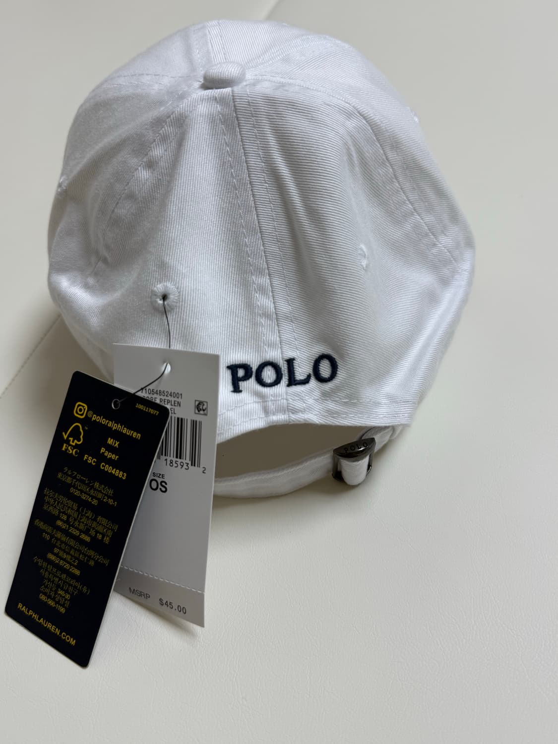 폴로 랄프로렌 볼캡모자 (화이트)(새상품) 상품이미지2