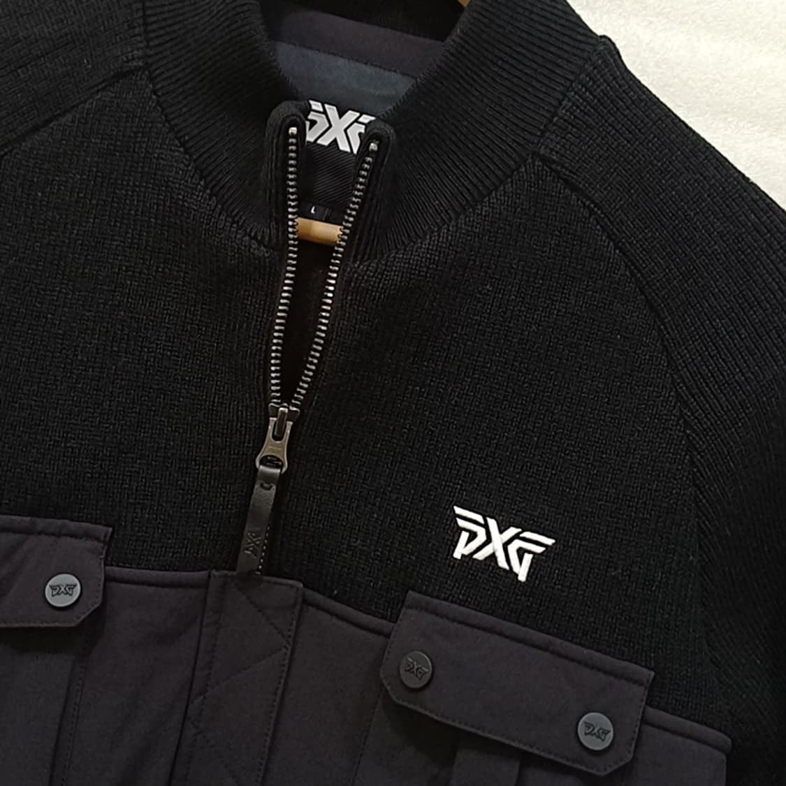 매장판 PXG 골프 방풍 패딩 자켓 니트 배색 여성 L 편한스윙 사랑봉봉 상품이미지5