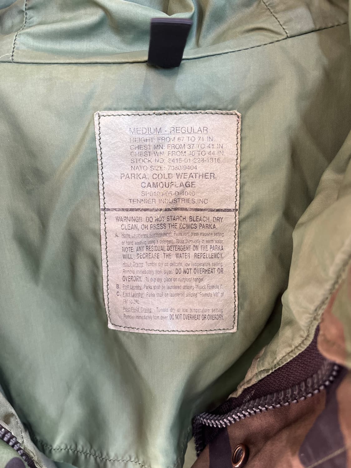 US ARMY 카모 콜드웨더파카 상품이미지7