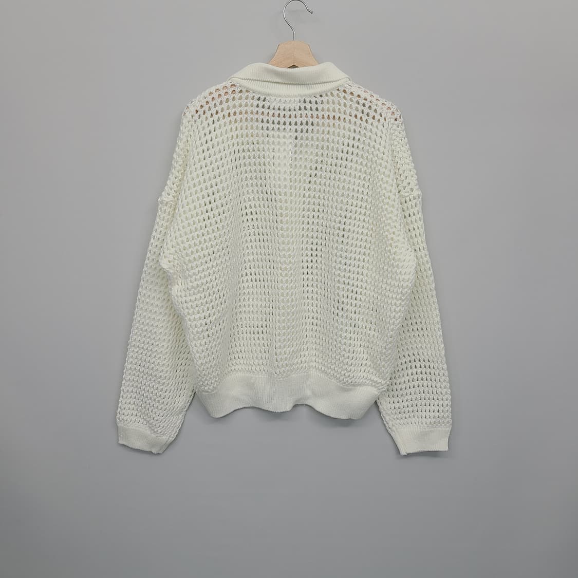 [새상품] 데꼬로소 썸머 네트 카라 가디건 아이보리 프리사이즈 상품이미지5