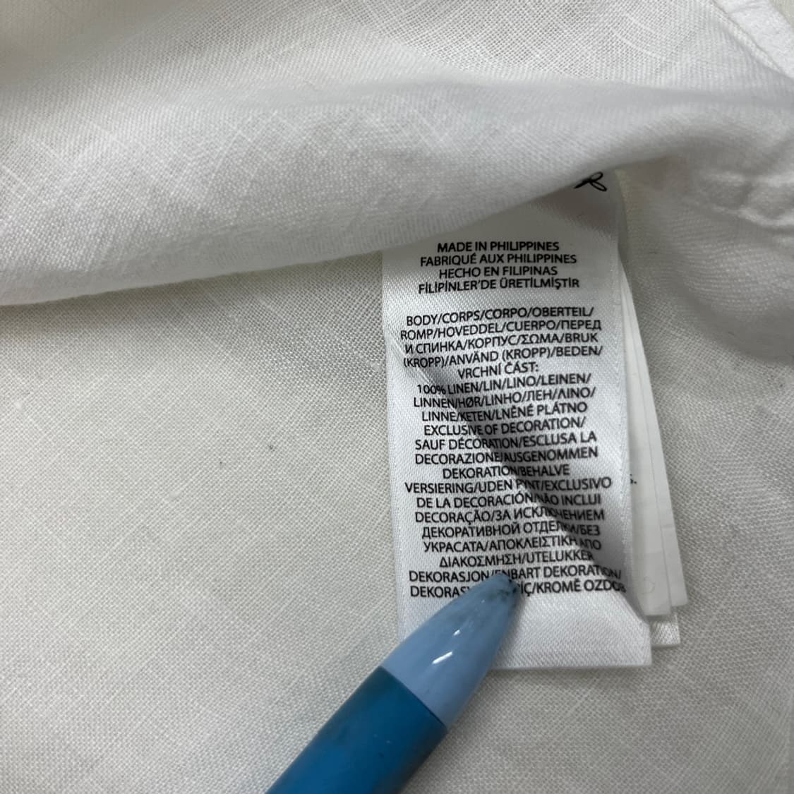 폴로 랄프로렌 네이비포니 화이트 린넨 셔츠 XL 상품이미지5