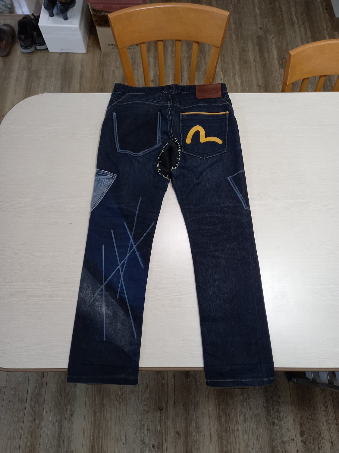 30 EVISU 워싱 스판 슬림일자 진청 커스텀 30-248 상품이미지2