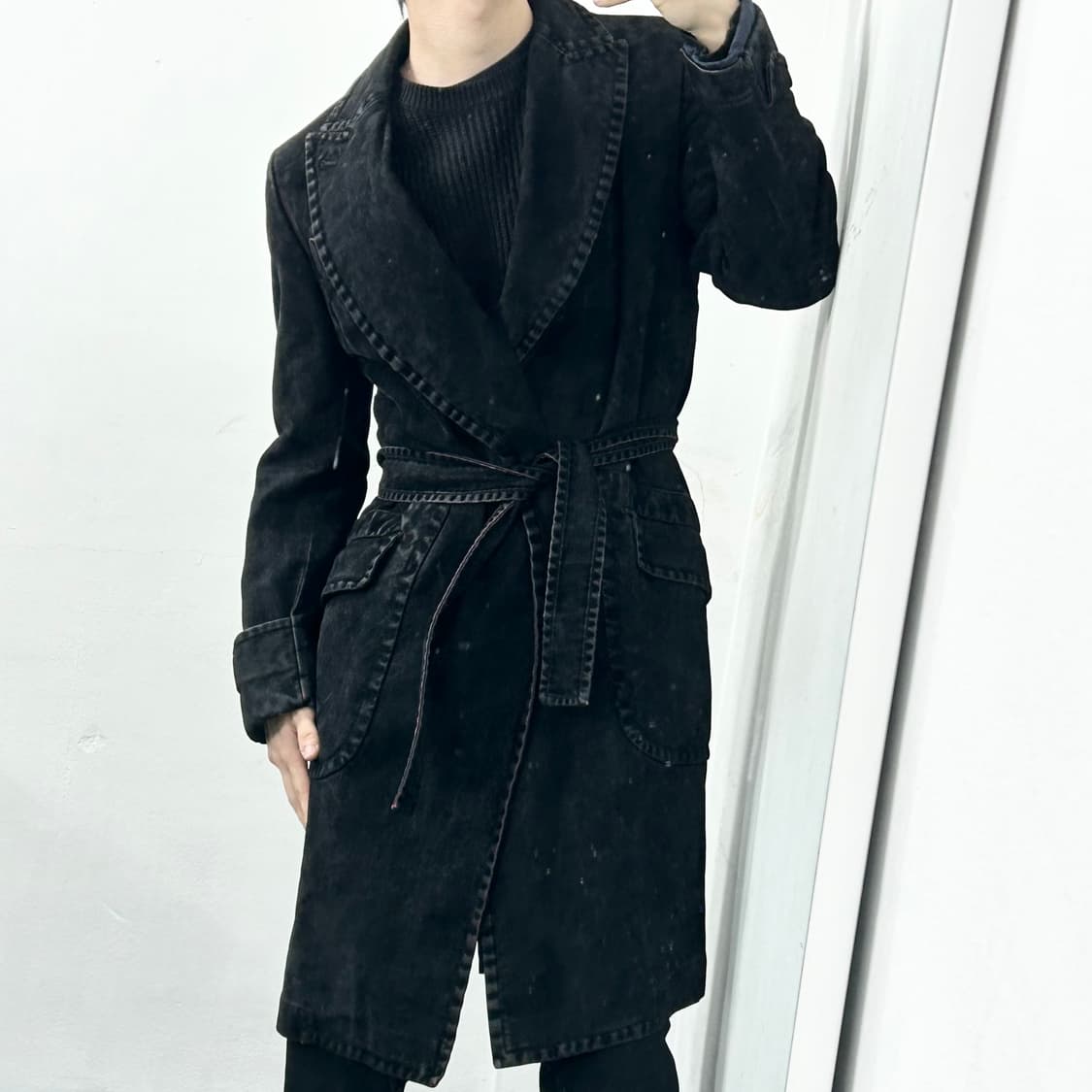 비비안웨스트우드 가먼트다이드 데님 롱코트 상품이미지1