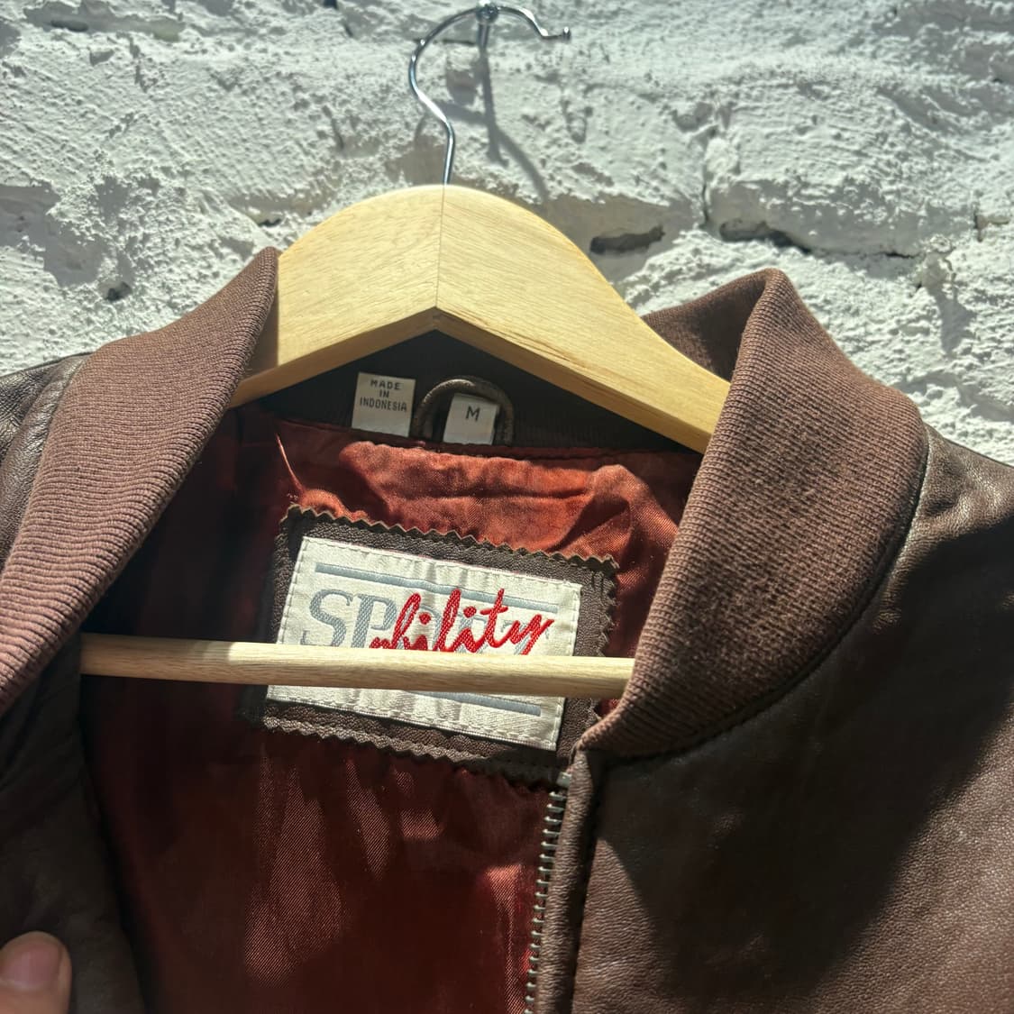 빈티지 천연 소가죽100% 봄버 레더자켓 상품이미지5