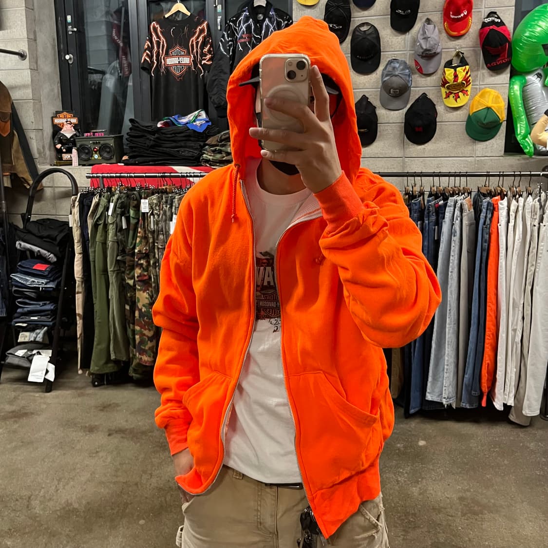 90s 빈티지 써멀 후드 집업 (100-105) 상품이미지6