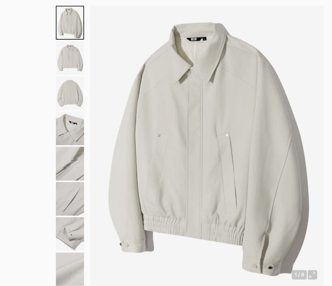 트릴리온 트윌리벳 블루종 집업자켓 M  크림색상 상품이미지1