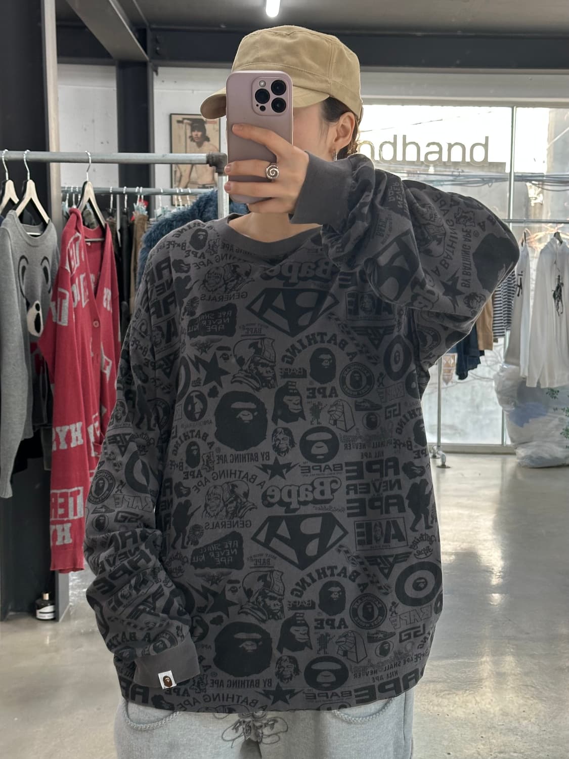 베이프 OG 프린팅 풀로고 롱슬리브 상품이미지1